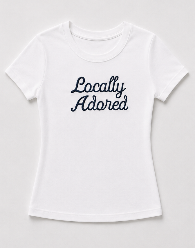 Embroidered Locally Adored Baby Tee