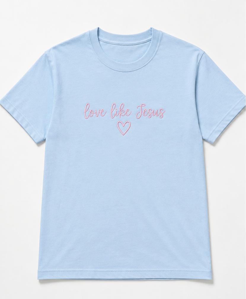 Embroidered Love Like Jesus T-Shirt