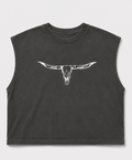 Embroidered Longhorn Cropped Tank Top
