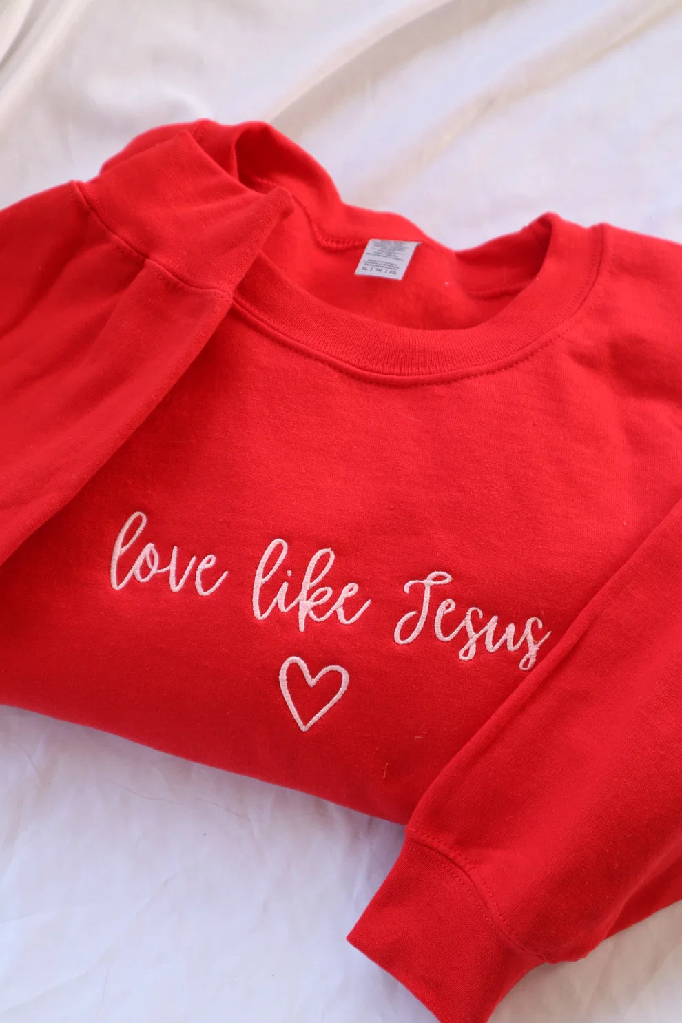 Embroidered Love Like Jesus Crewneck or Hoodie