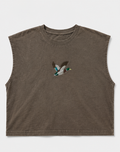 Embroidered Mallard Duck Cropped Tank Top