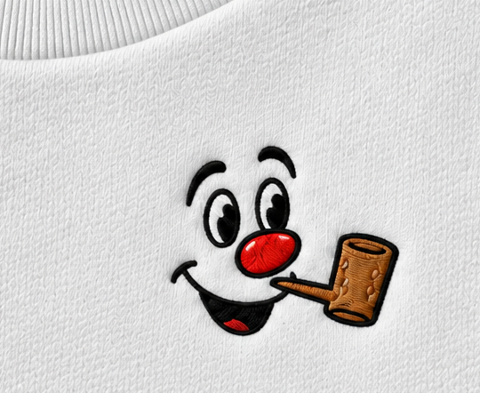 Embroidered Christmas Snowman Face Crewneck or Hoodie