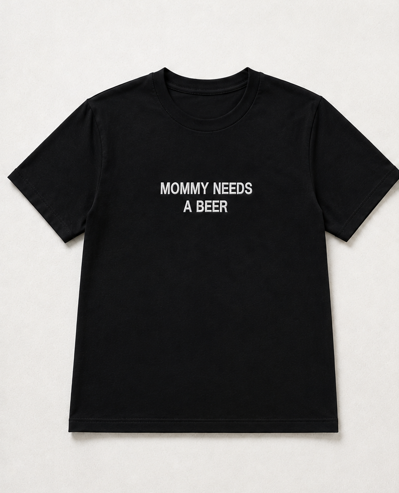 Embroidered Mommy Needs A Bee T-Shirt