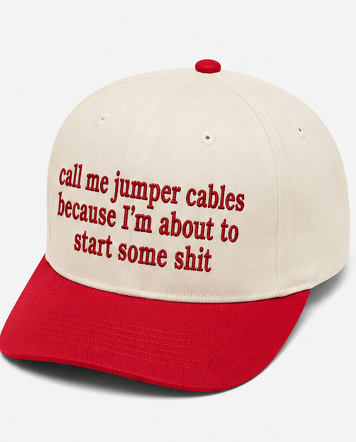 Embroidered Call Me Jumper Cables Baseball Cap
