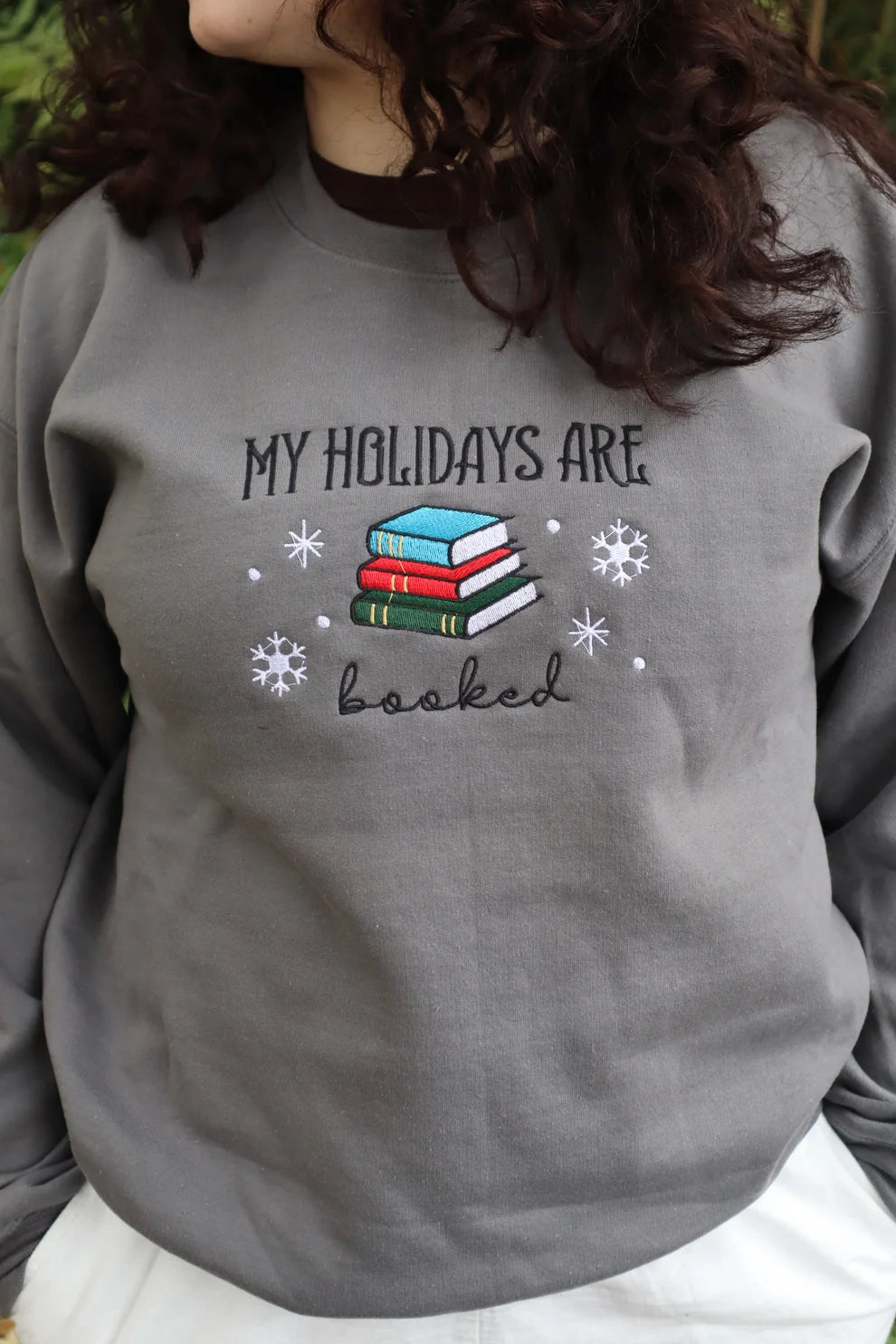 Embroidered Christmas My Holidays Are Booked Crewneck or Hoodie