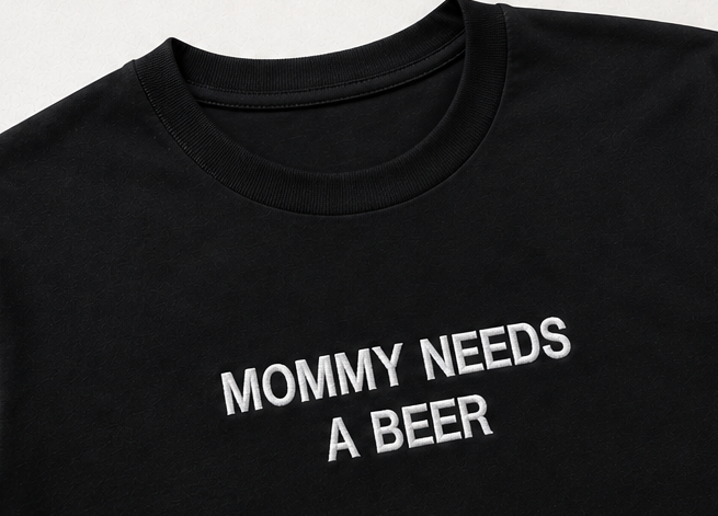 Embroidered Mommy Needs A Bee T-Shirt