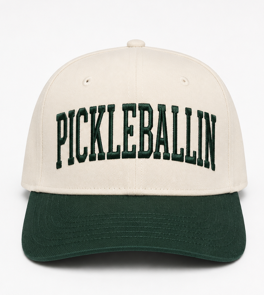 Embroidered Pickleballin' Baseball Cap
