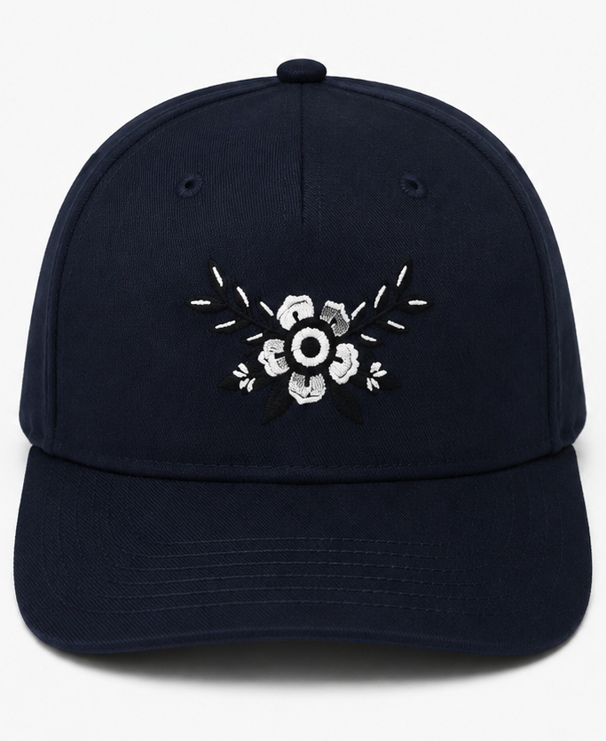Embroidered American Traditional Pinwheel Flower Baseball Cap