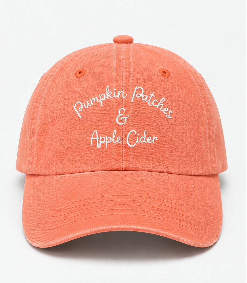 Embroidered Pumpkin Patches and Apple Cider Hat