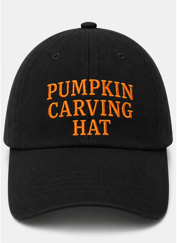 Embroidered Pumpkin Carving Hat Baseball Cap