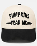 Embroidered Pumpkins Fear Me Baseball Cap