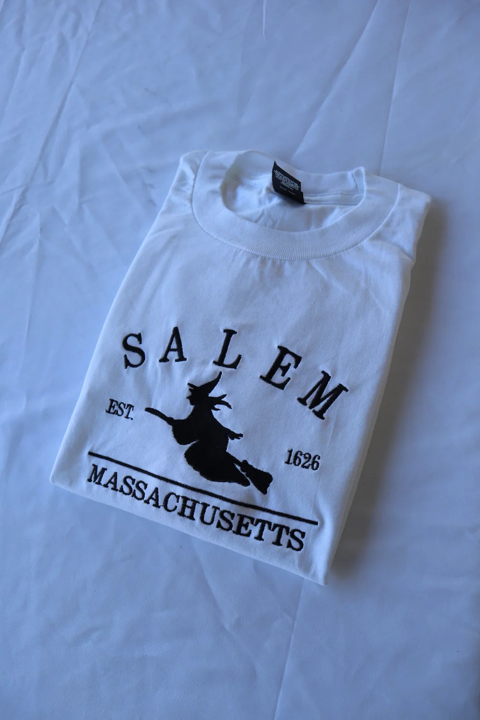 Embroidered Halloween Salem Massachusetts Witches Crewneck or Hoodie