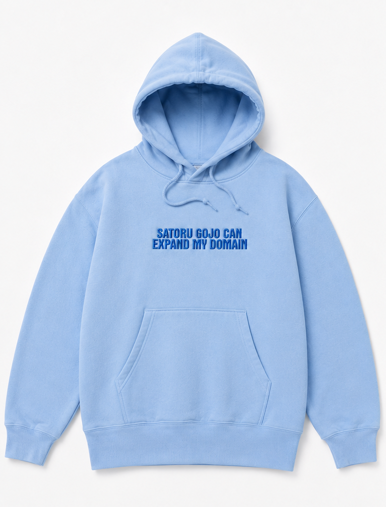 Embroidered Satoru Gojo Can Expand My Domain Crewneck or Hoodie