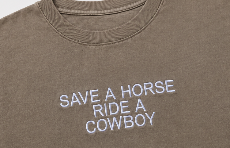 Embroidered Save A Horse Ride A Cowboy Cropped Tank Top