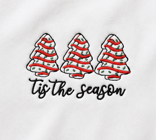 Embroidered Christmas Snack Cakes Crewneck or Hoodie