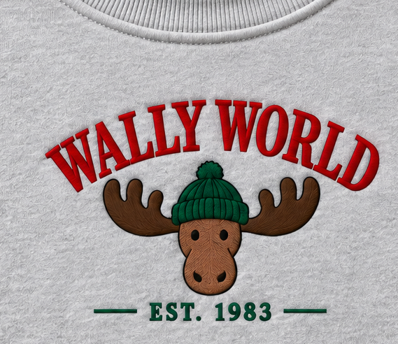 Embroidered Christmas Wally World Crewneck or Hoodie