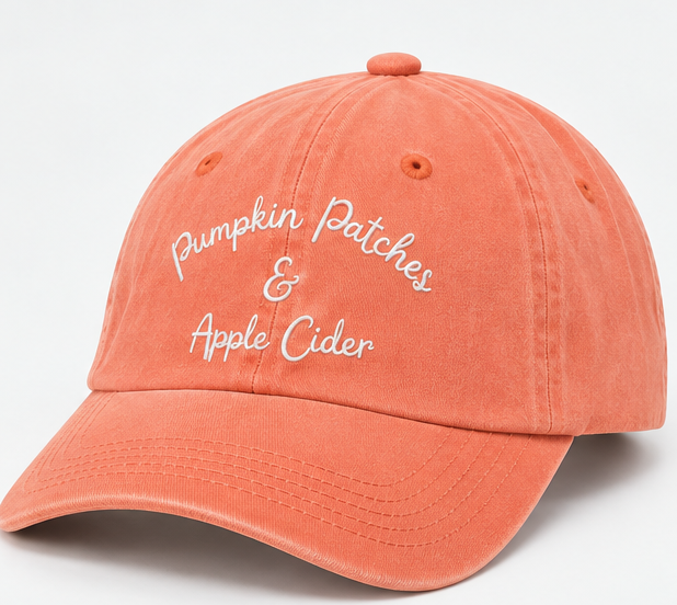 Embroidered Pumpkin Patches and Apple Cider Hat