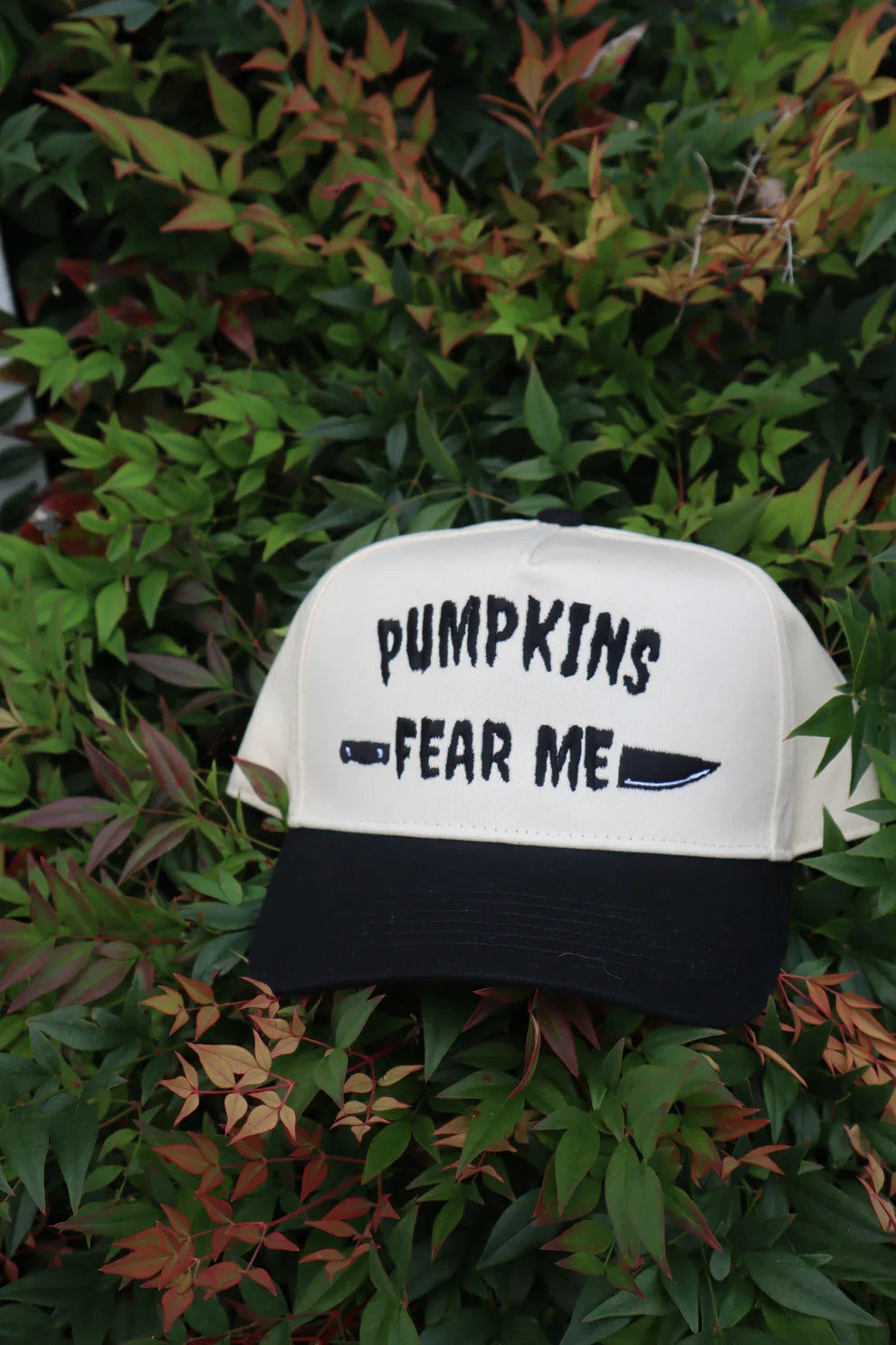 Embroidered Pumpkins Fear Me Baseball Cap