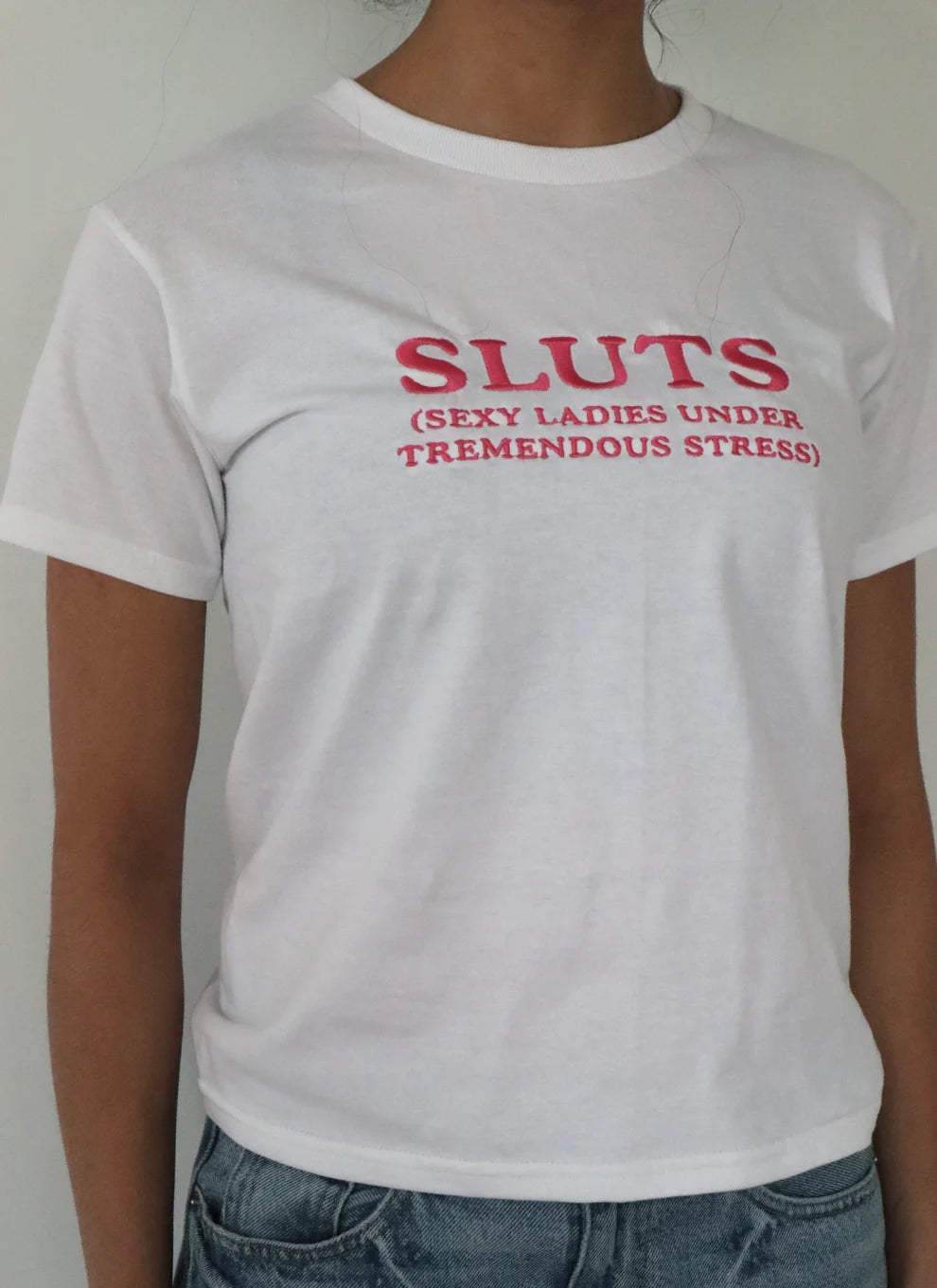 Embroidered Ladies Under Tremendous Stress Baby Tee