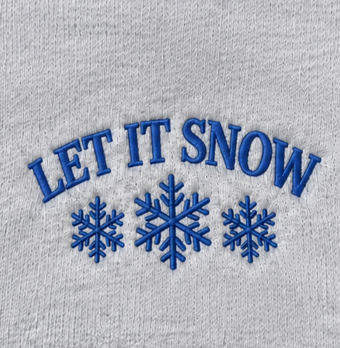 Embroidered Christmas Let It Snow Crewneck or Hoodie