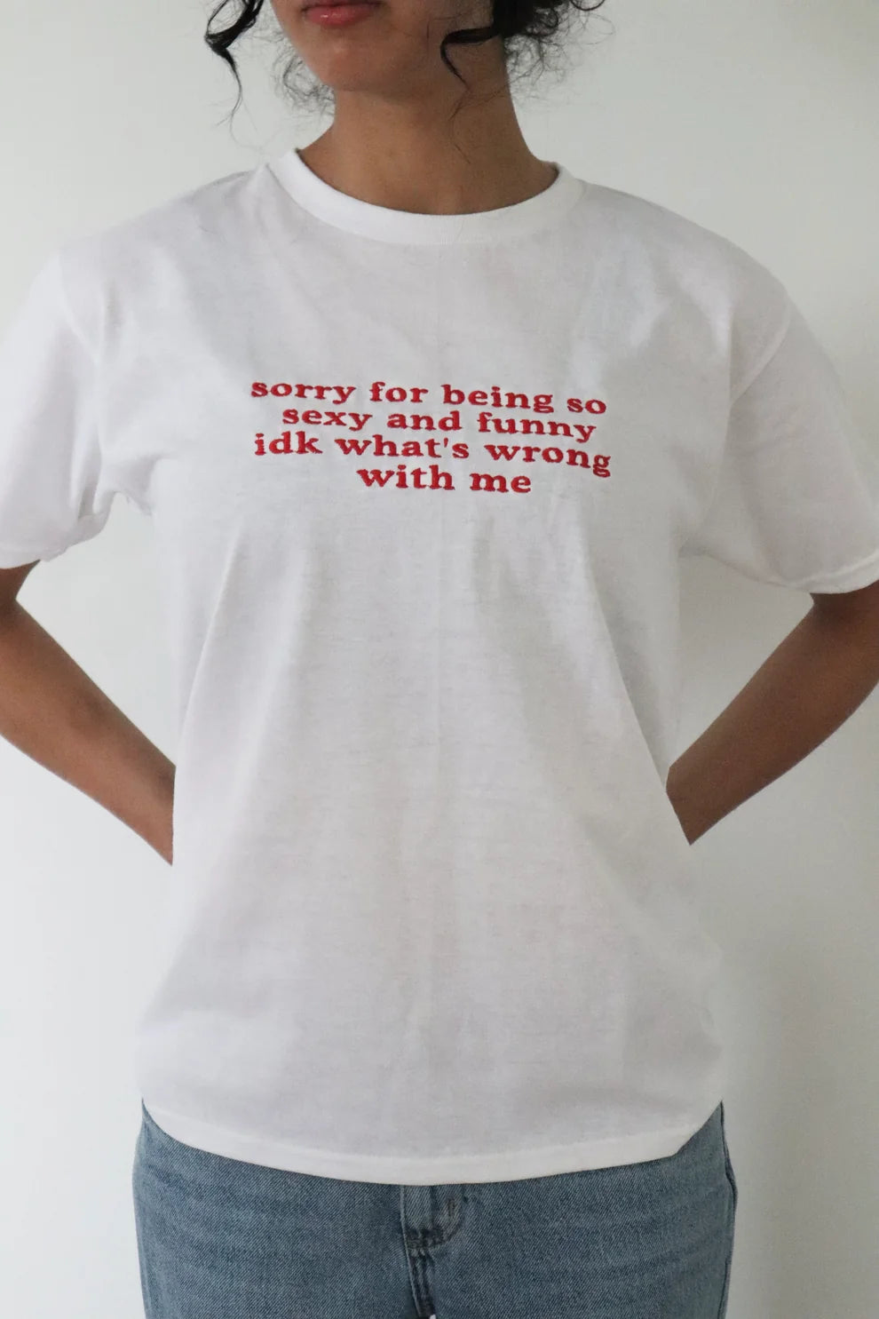 Embroidered Sorry For Being So Baby Tee