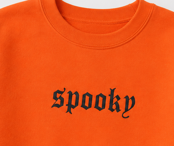 Embroidered Halloween Spooky Crewneck or Hoodie