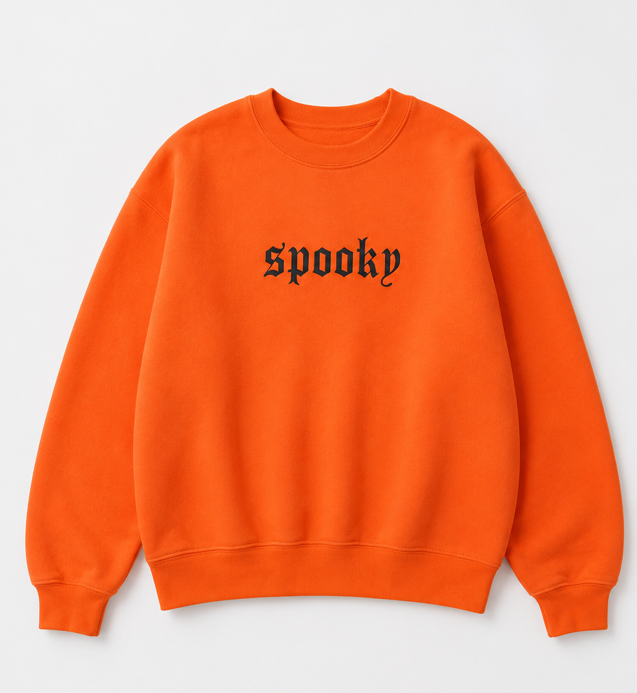 Embroidered Halloween Spooky Crewneck or Hoodie