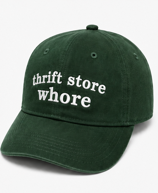 Embroidered Thrift Store Whor Baseball Cap