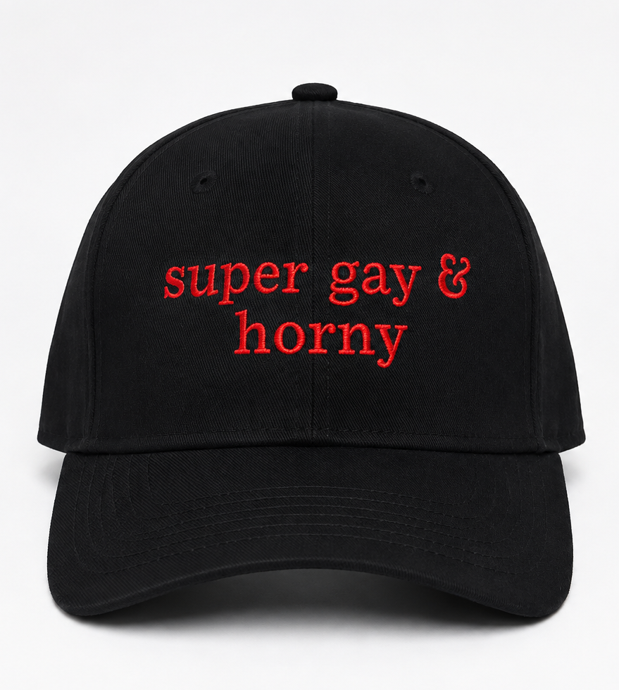 Embroidered Super Gay & Horn Baseball Cap