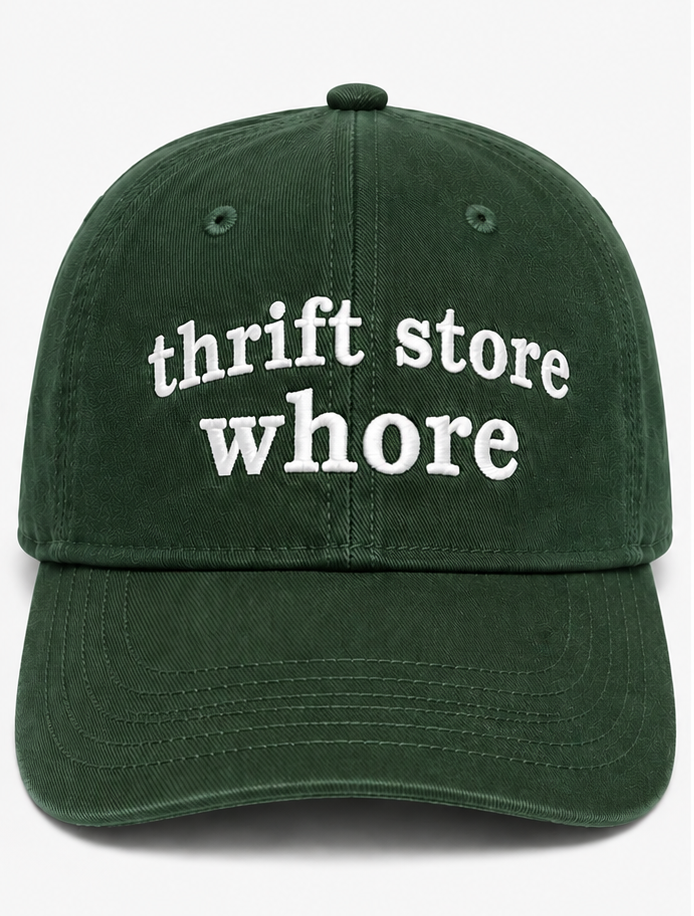 Embroidered Thrift Store Whor Baseball Cap