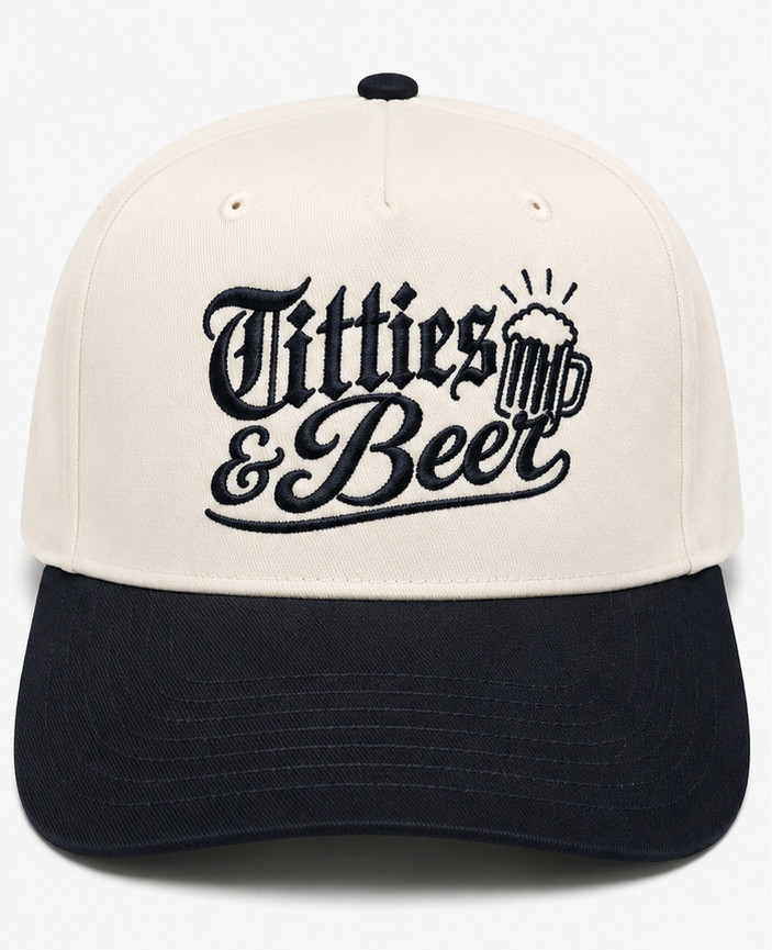 Embroidered Tits and Bee Baseball Cap