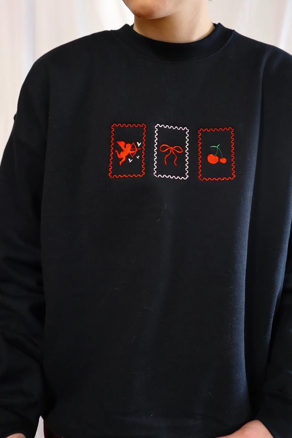 Embroidered Valentine's Day Postage Crewneck or Hoodie