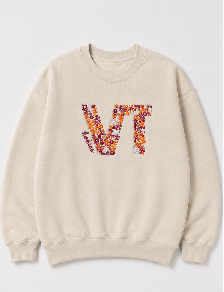 Embroidered VT Crewneck or Hoodie