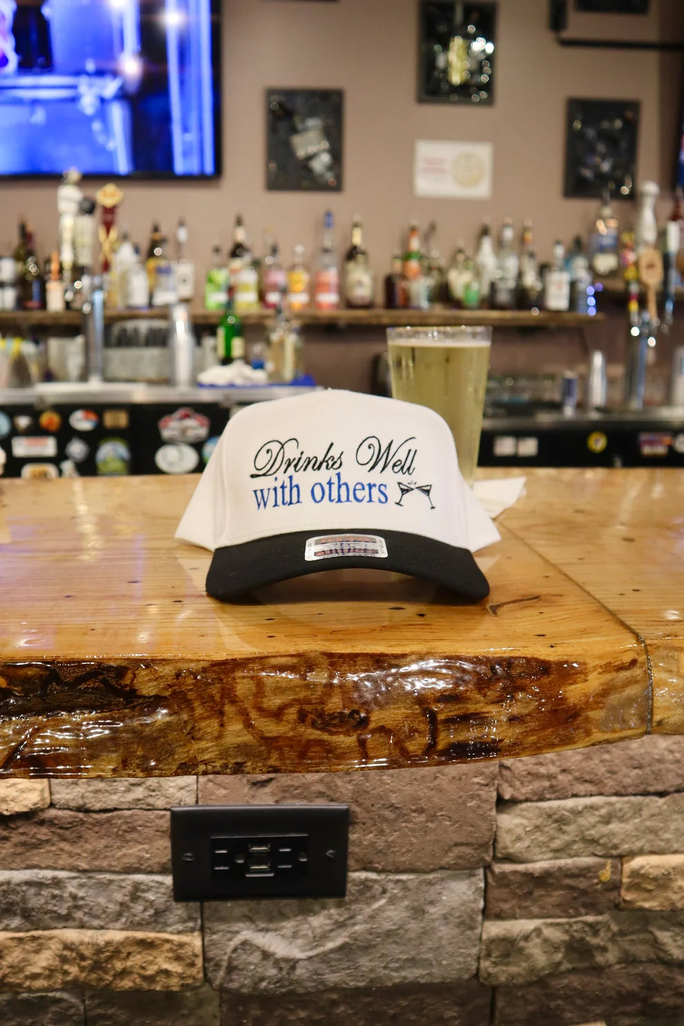 Embroidered Drinks Well With Others Baseball Cap