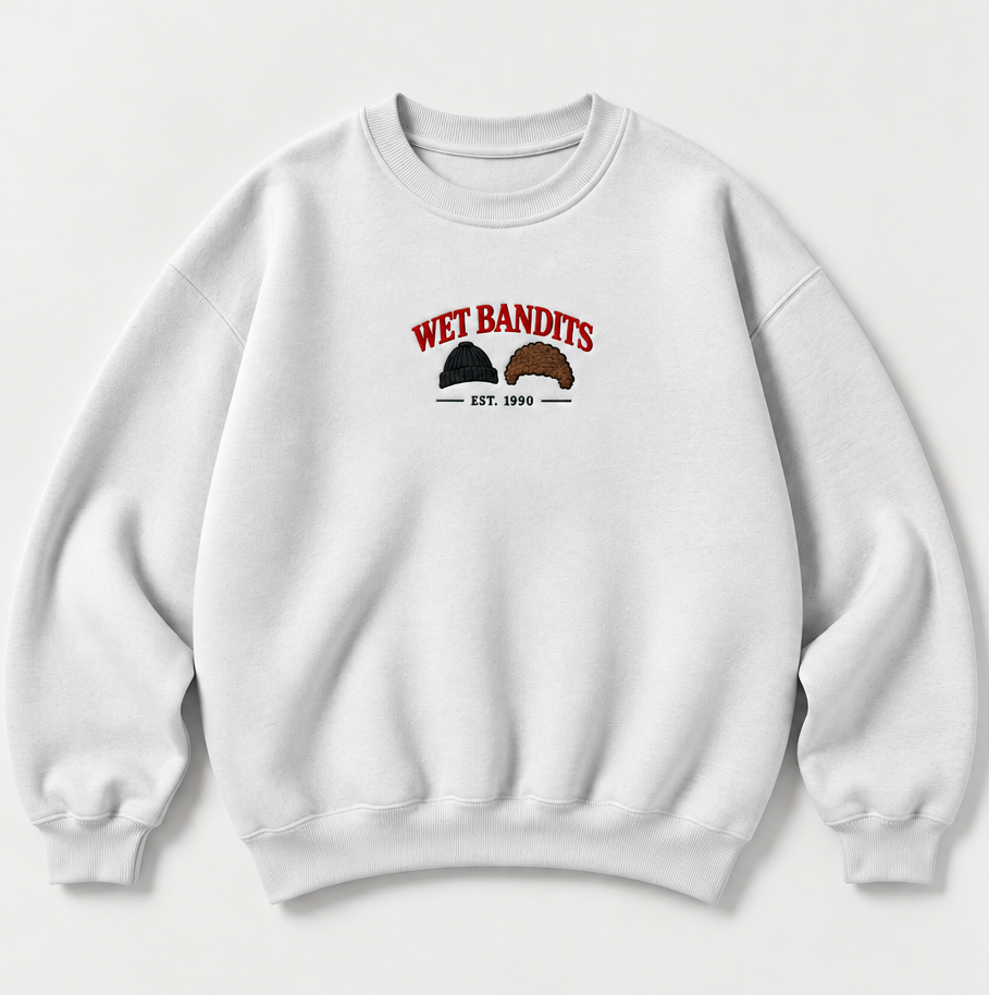 Embroidered Christmas Wet Bandits Crewneck or Hoodie