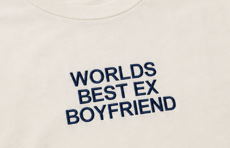 Embroidered Worlds Best Ex Boyfriend Cropped Tank Top