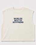 Embroidered Worlds Best Ex Boyfriend Cropped Tank Top