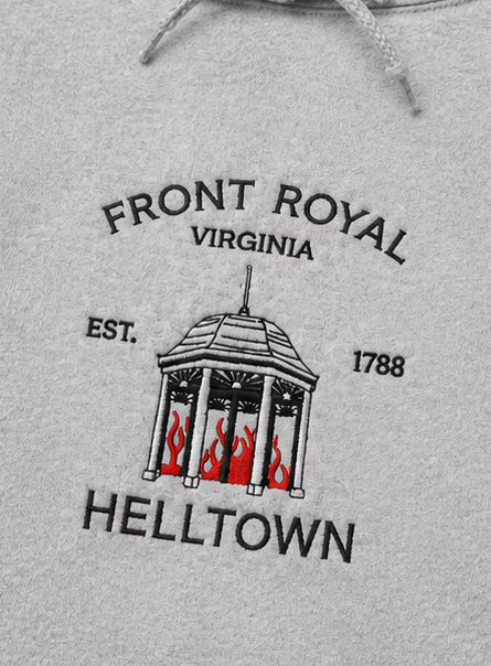 Embroidered Front Royal Helltown Crewneck or Hoodie