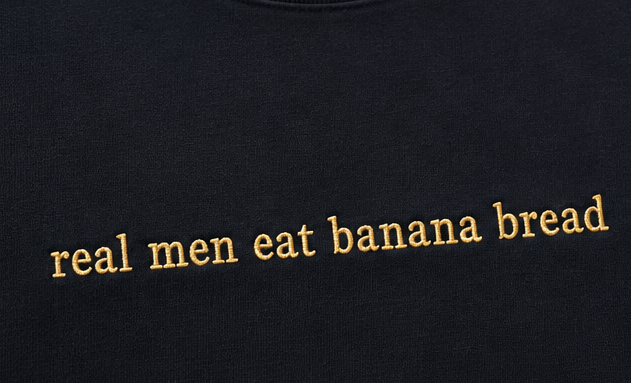 Embroidered Real Men Eat Banana Bread T-Shirt