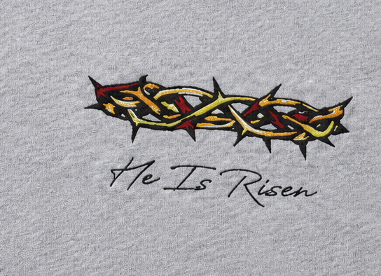 Embroidered He Is Risen T-Shirt